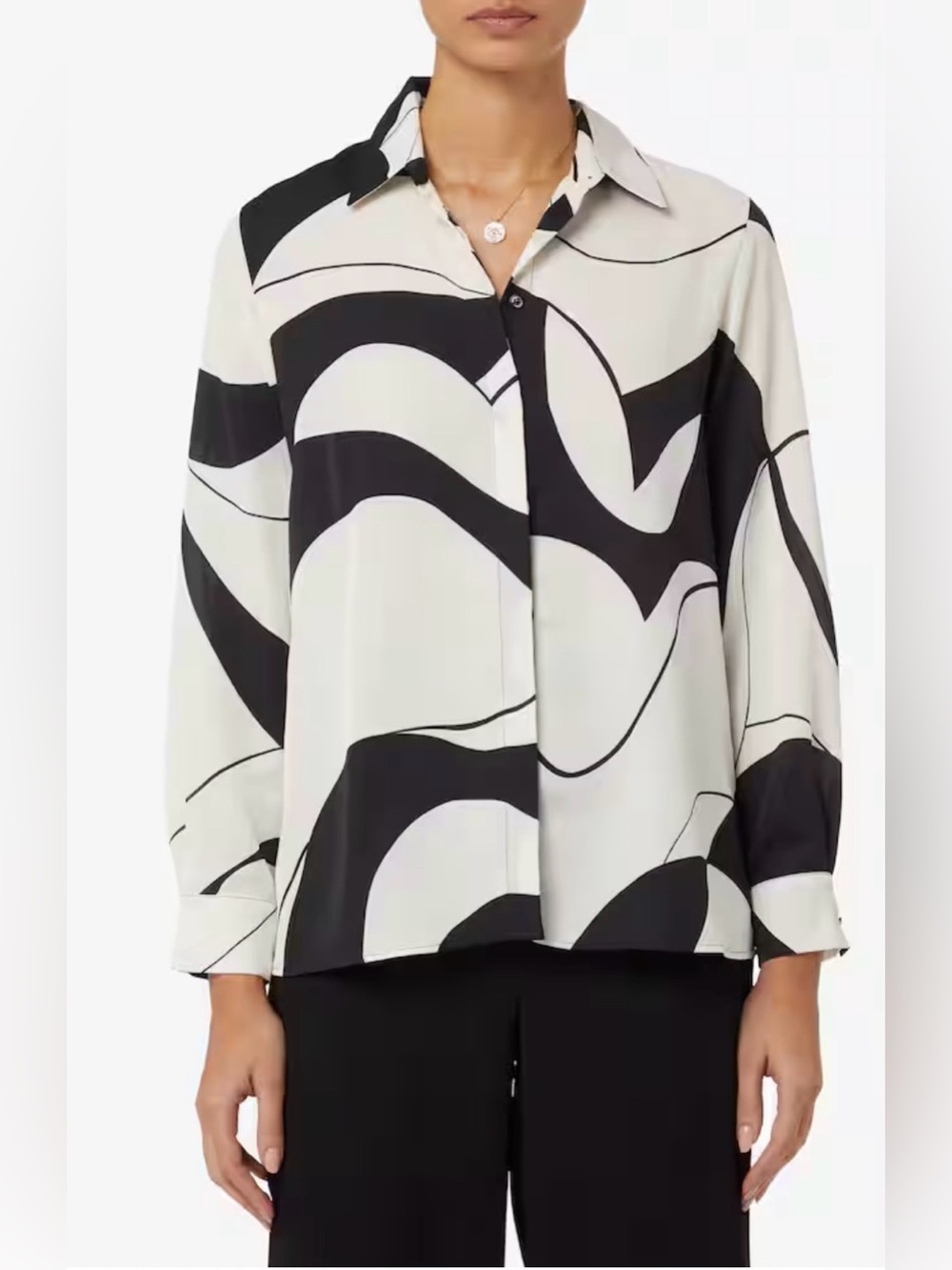 Marella 365 ART black star abstract print shirt designer blouse US 2